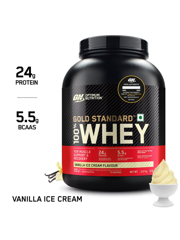 ON Gold Standard 100% Whey Protein Vanilla Ice Cream Powder (2.27 kg)
