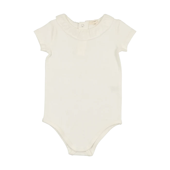 onesie s/s ruffle - winter white