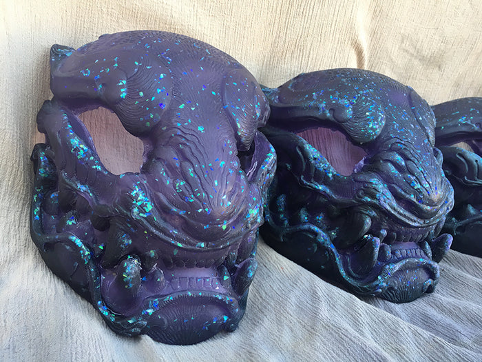 OPAL FLAKE- TRANSLUCENT GLOW IN THE DARK BLANK PANTHER MASK