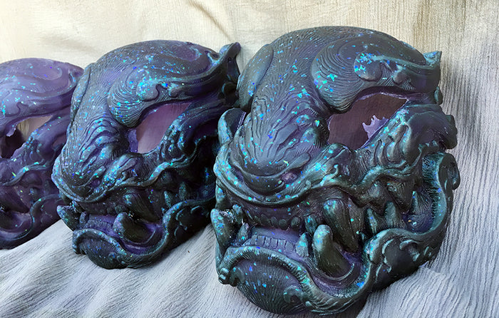 OPAL FLAKE- TRANSLUCENT GLOW IN THE DARK BLANK PANTHER MASK