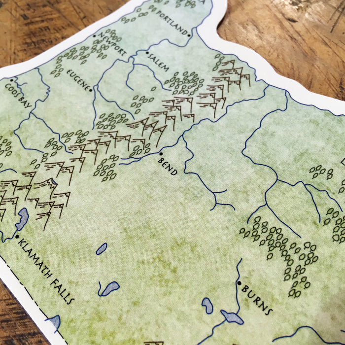 Oregon Illustrated Map Sticker