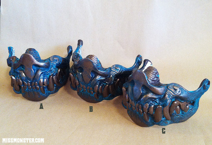 ORNATE BAT MASK- FAUX PATINA BRONZE