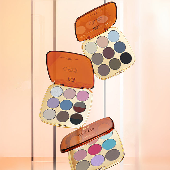 OUT-OF-OFFICE 9 Color Pearlescent Shimmer Matte Eyeshadow Palette T3759