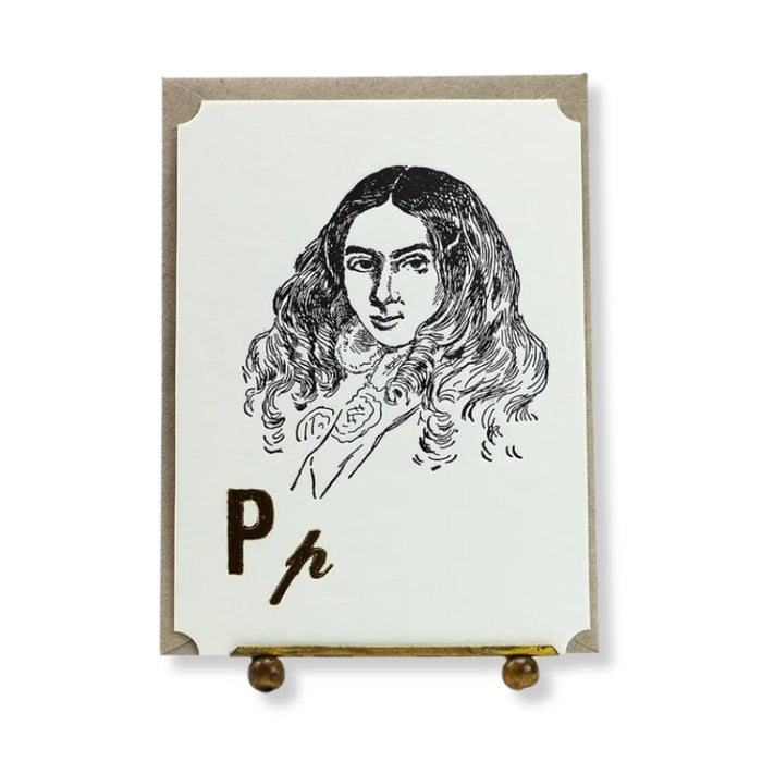 P Letterpress Card - Poet