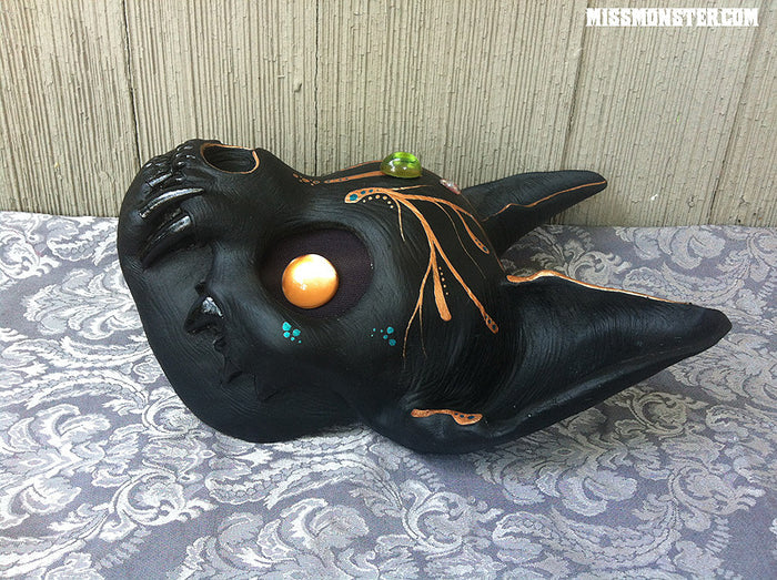 PAINTED AND FINISHED CAT SKULL MASK
