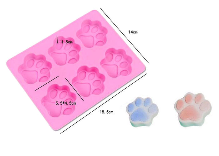 Paw Print Mold - 6 Cavity