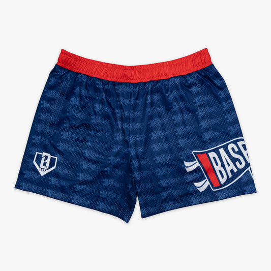 Red Pennant USA youth shorts — front view
