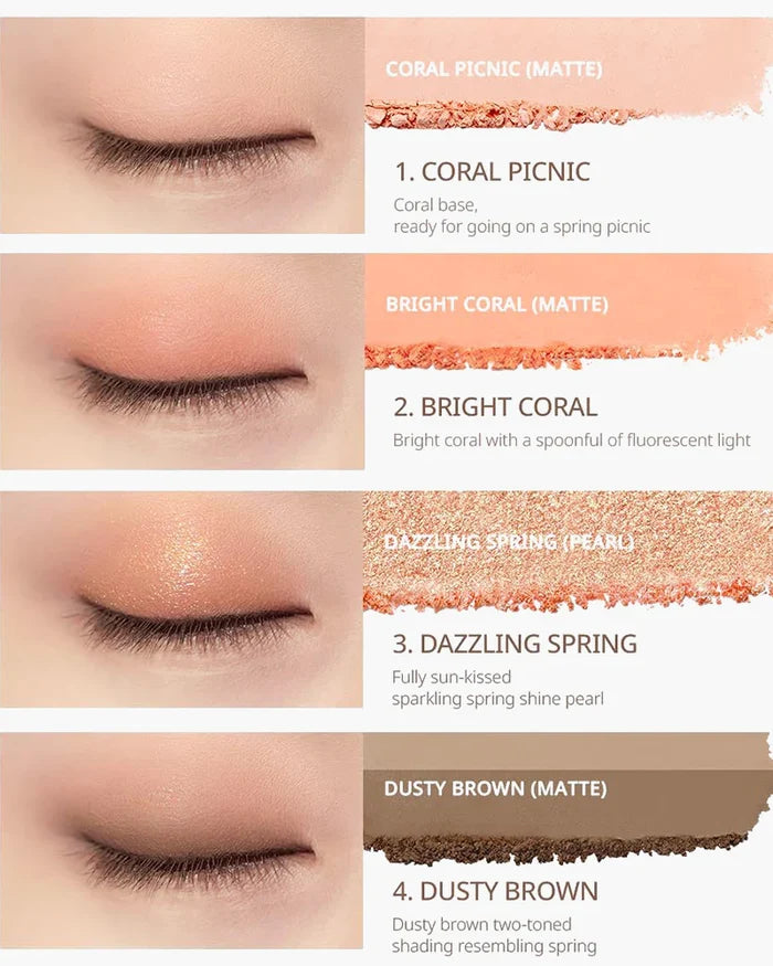 PERIPERA Ink Pocket Shadow Palette 01 fancy Spring Sunshine علبة ظلال العيون الكورية