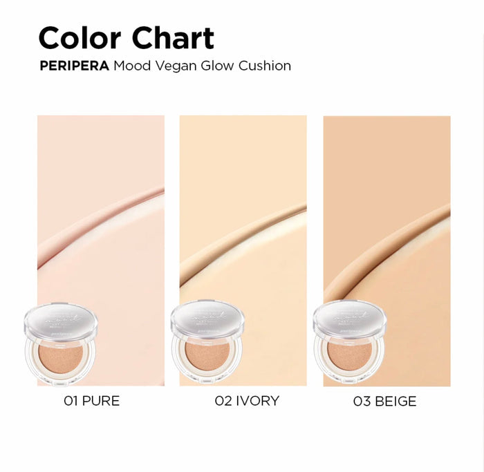 PERIPERA Mood Vegan Glow Cushion كوشن فونديشن نباتي