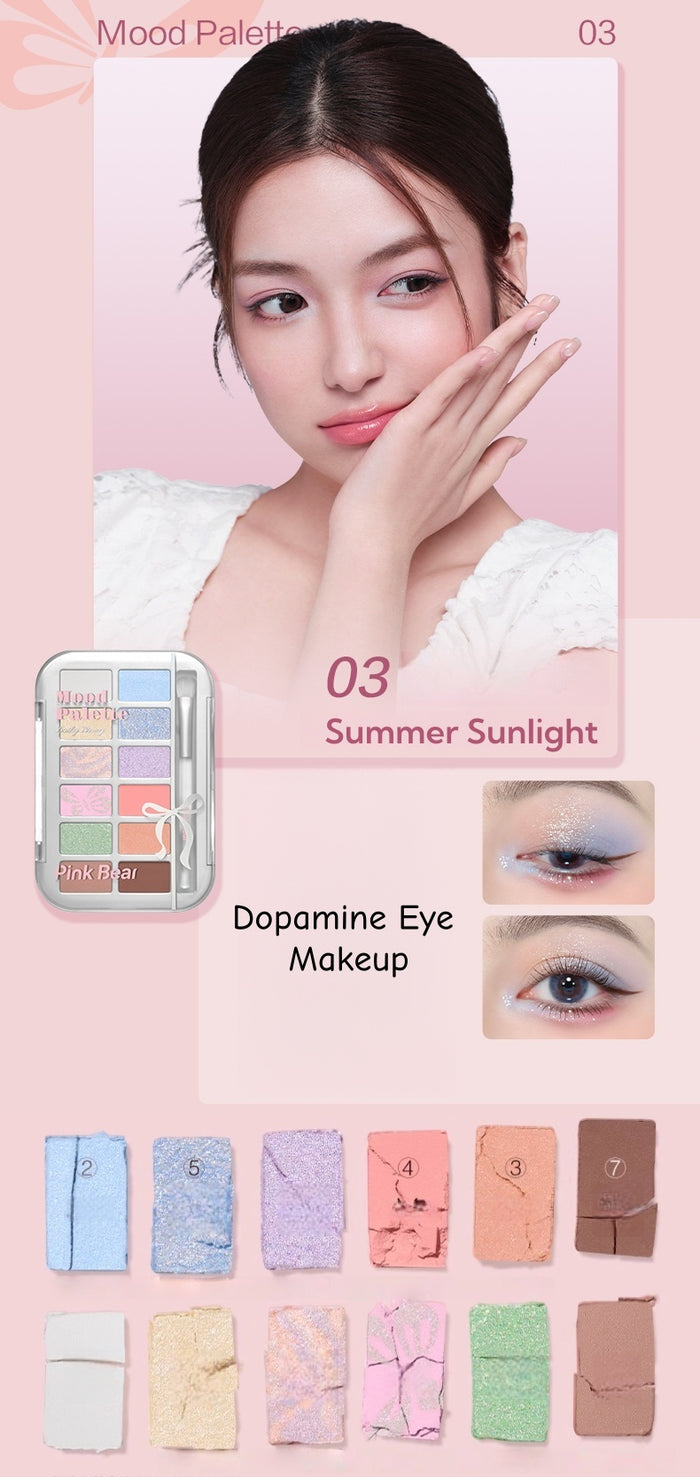 Pink Bear Color Mood Collection 12-color Eyeshadow Palette T4721