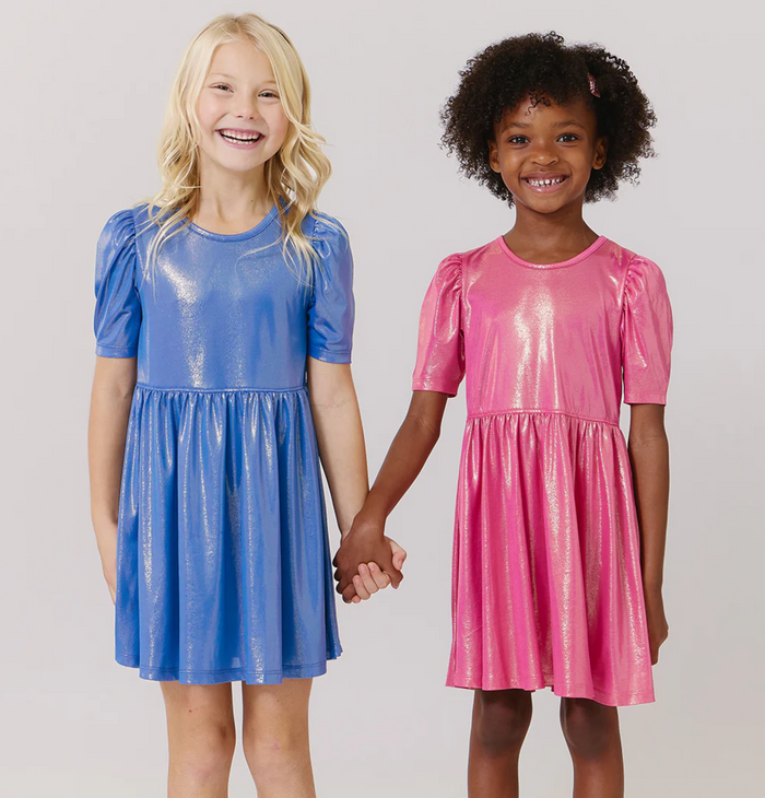 Pink Chicken - Laurie Dress - Pink Lame