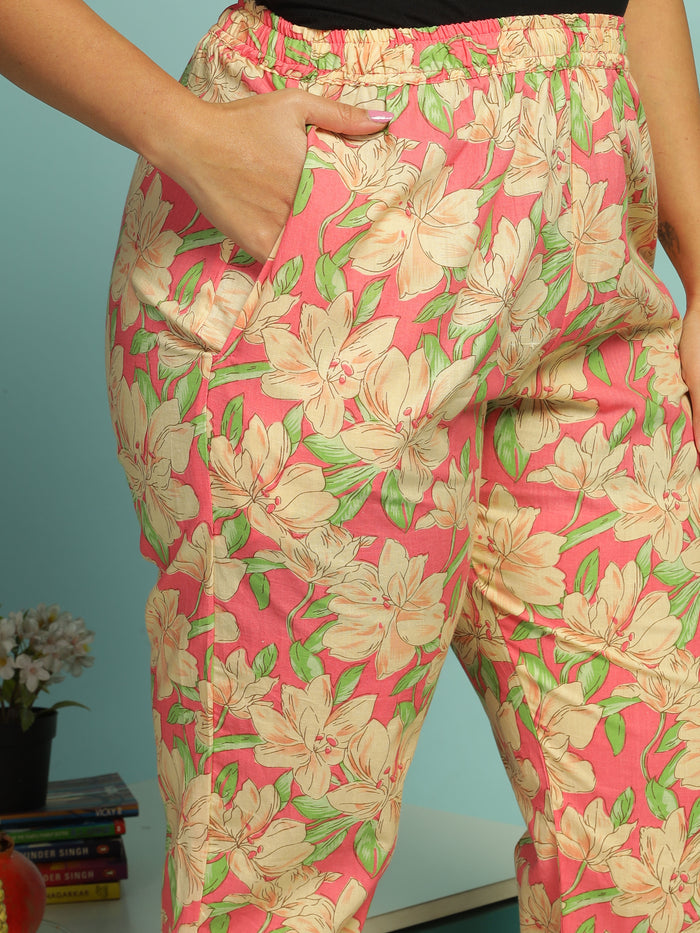 Stylish Soft Pink Cotton Pajama Set for Women