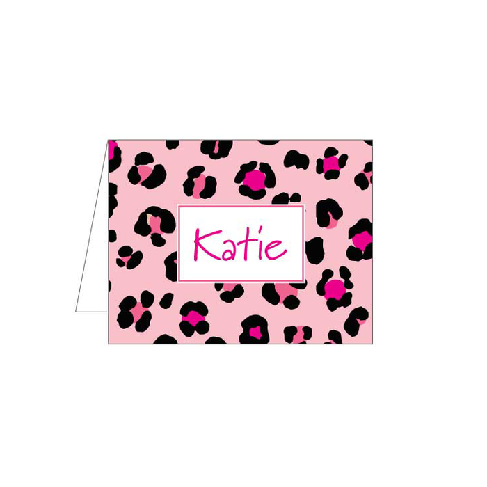 Pink Leopard Folded Note - Barque Gifts