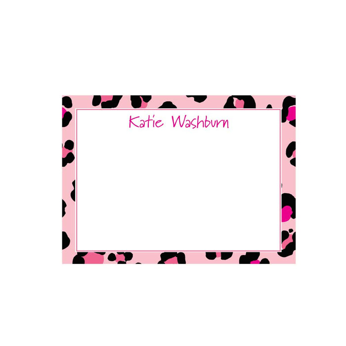 Pink Leopard Print Flat Note - Barque Gifts