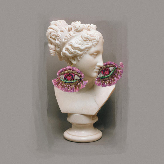 Pink Sky Eye Earrings