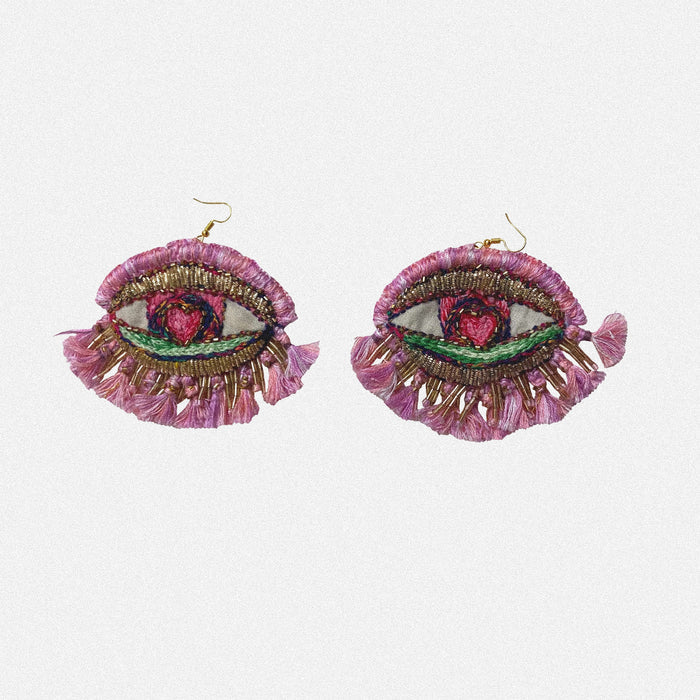 Pink Sky Eye Earrings