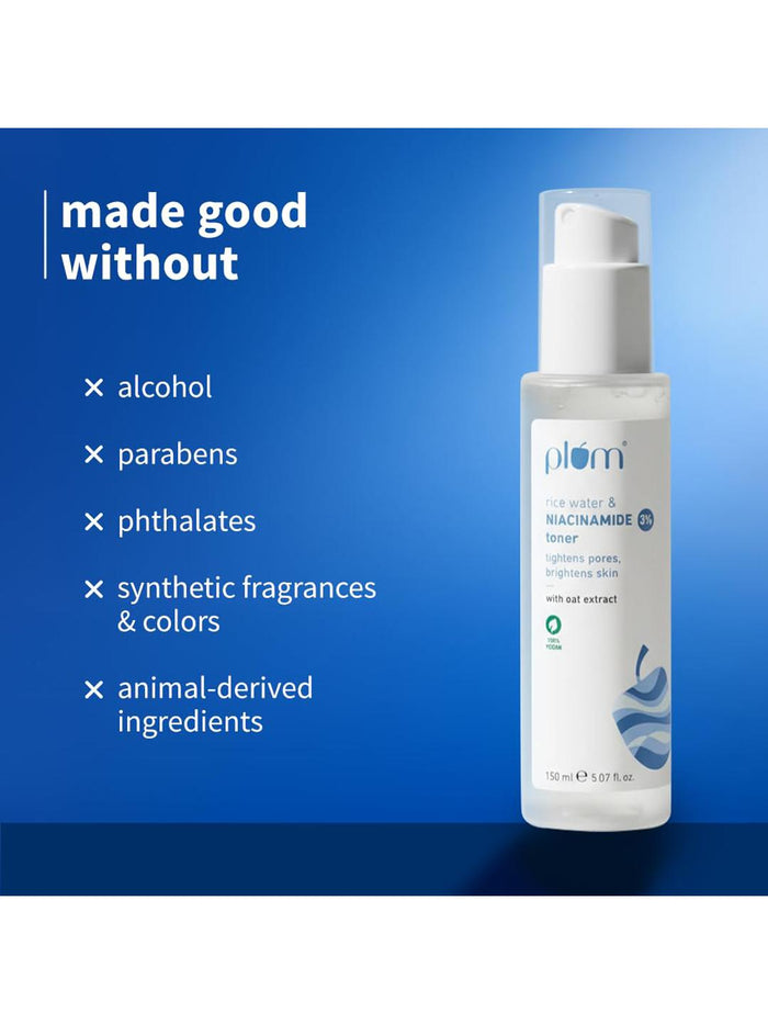 Plum 3% Niacinamide & Rice Water Toner 150ml