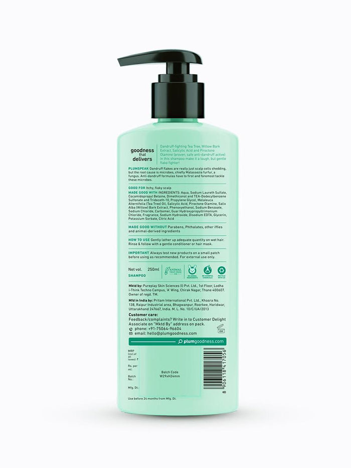 Plum Tea Tree Dandruff Control Shampoo 250ml