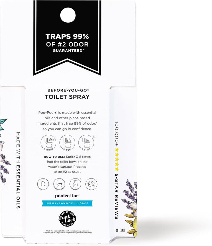 Poo-Pourri Before-You-Go Toilet Spray On-The-Go Set 3 Pack Travel Size 10 mL