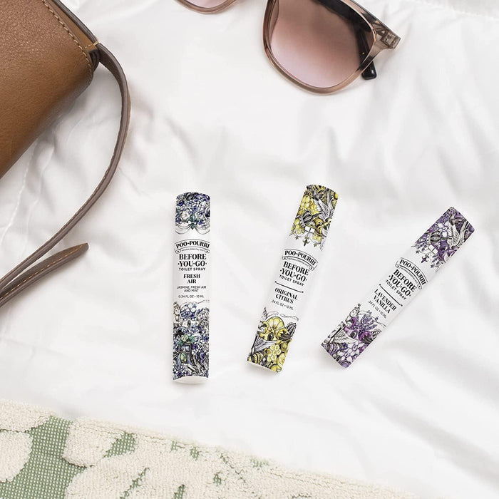 Poo-Pourri Before-You-Go Toilet Spray On-The-Go Set 3 Pack Travel Size 10 mL