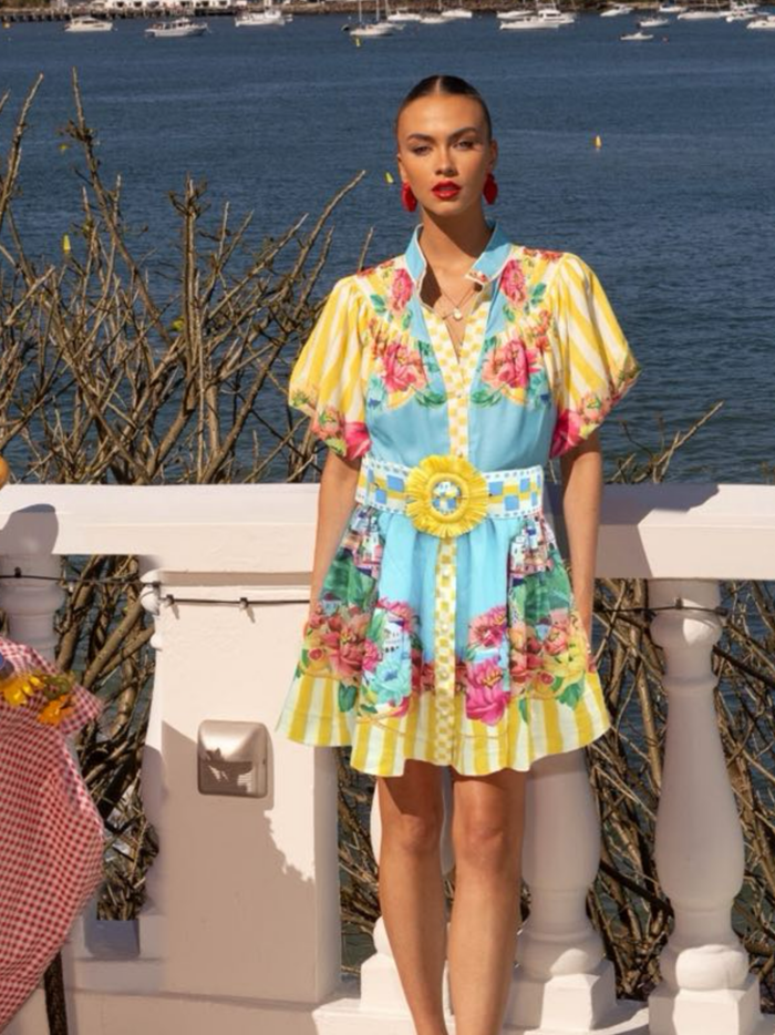 Positano Mini Dress in Aqua