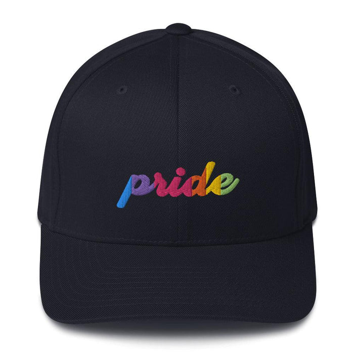 Pride Rainbow Embroidery Closed-Back Structured Twill Cap - Billyforce Shop