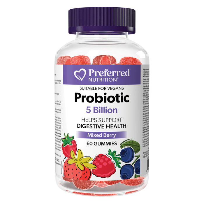 Bottle of Natural Factors Probiotic 5B Gummies Mixed Berry Flavour 60Gummies