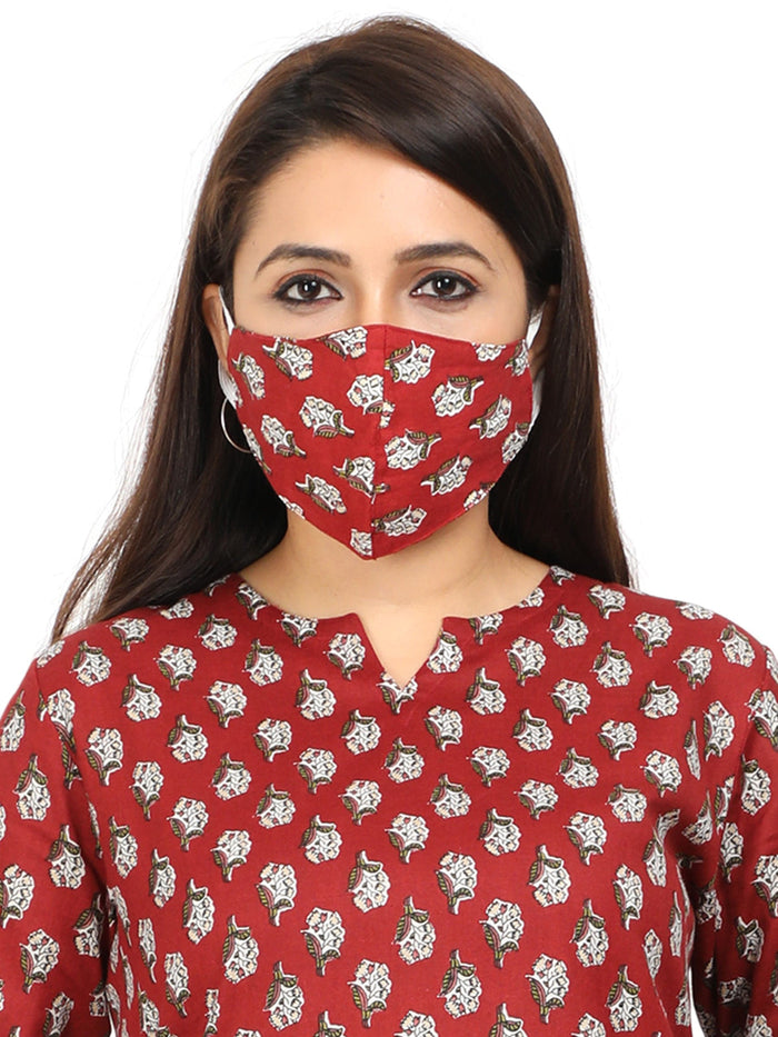 Lavishing Pure Cotton Maroon Co-ord Set for Women