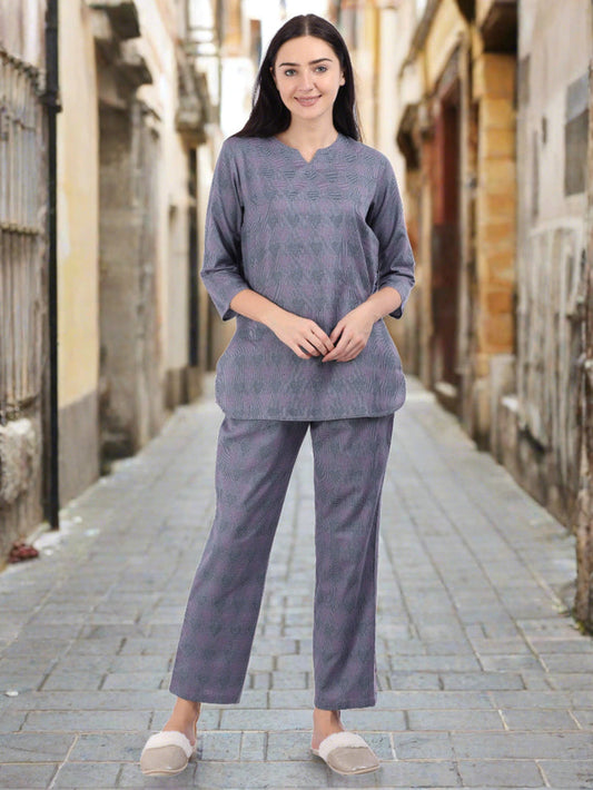 Pure Cotton Purple Night Suits