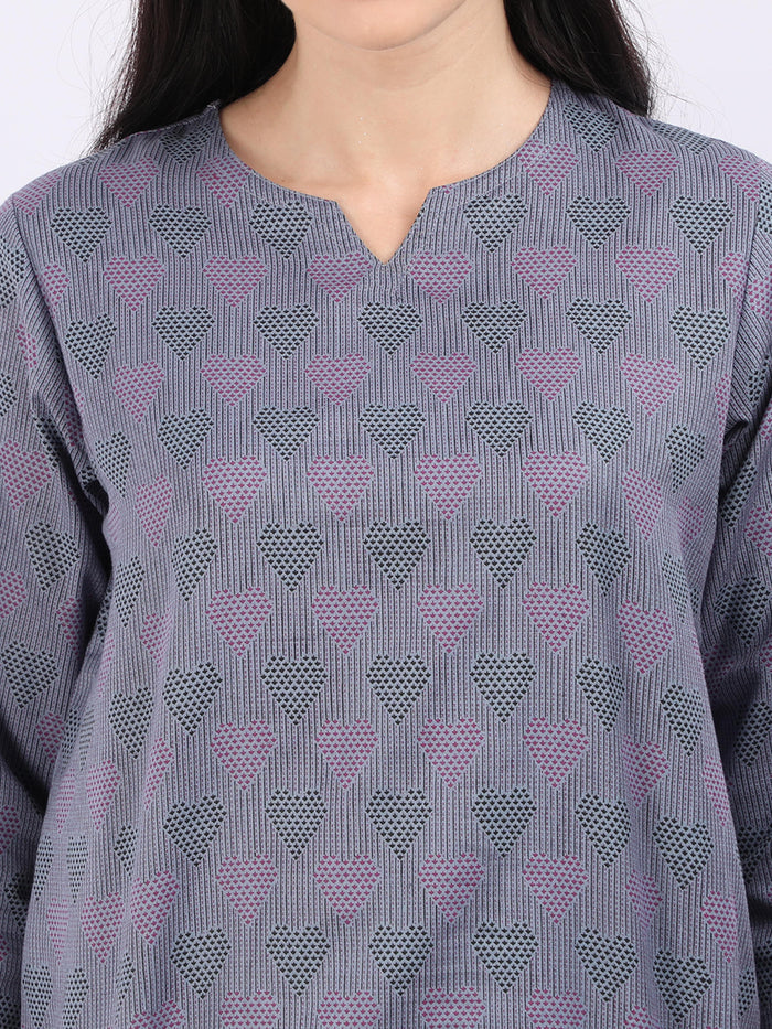 Pure Cotton Purple Night Suits
