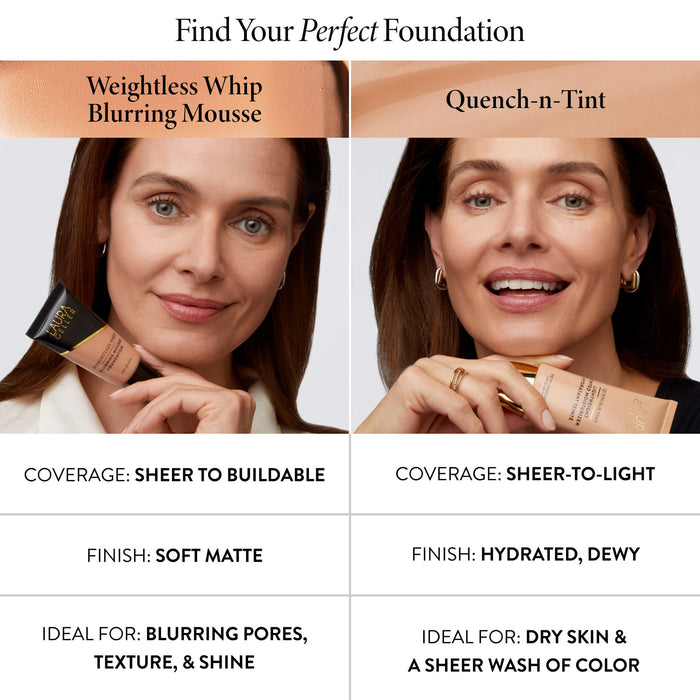 Weightless Whip Blurring Mousse Foundation comparison 2