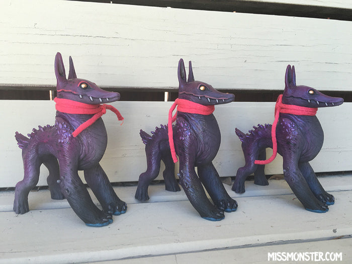 READY TO SHIP- CRAGNOG ART TOY- GOLD PURPLE