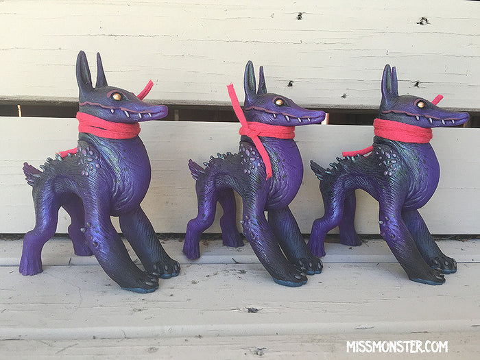 READY TO SHIP- CRAGNOG ART TOY- GREEN PURPLE