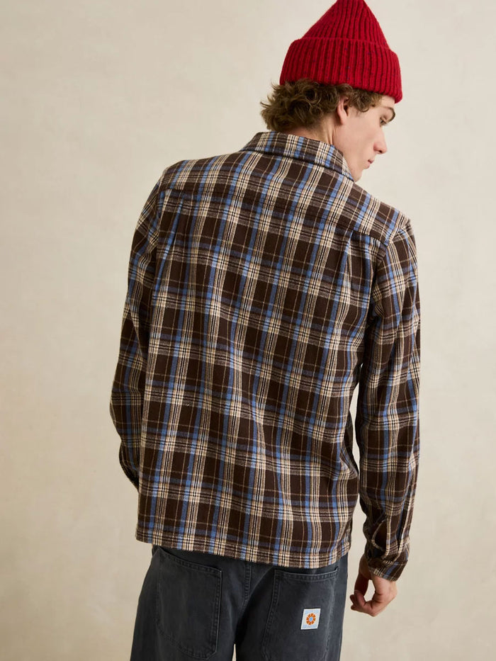 RHYTHM ALEX CHECK LONG-SLEEVE SHIRT - CHESTNUT SHIRTS RHYTHM