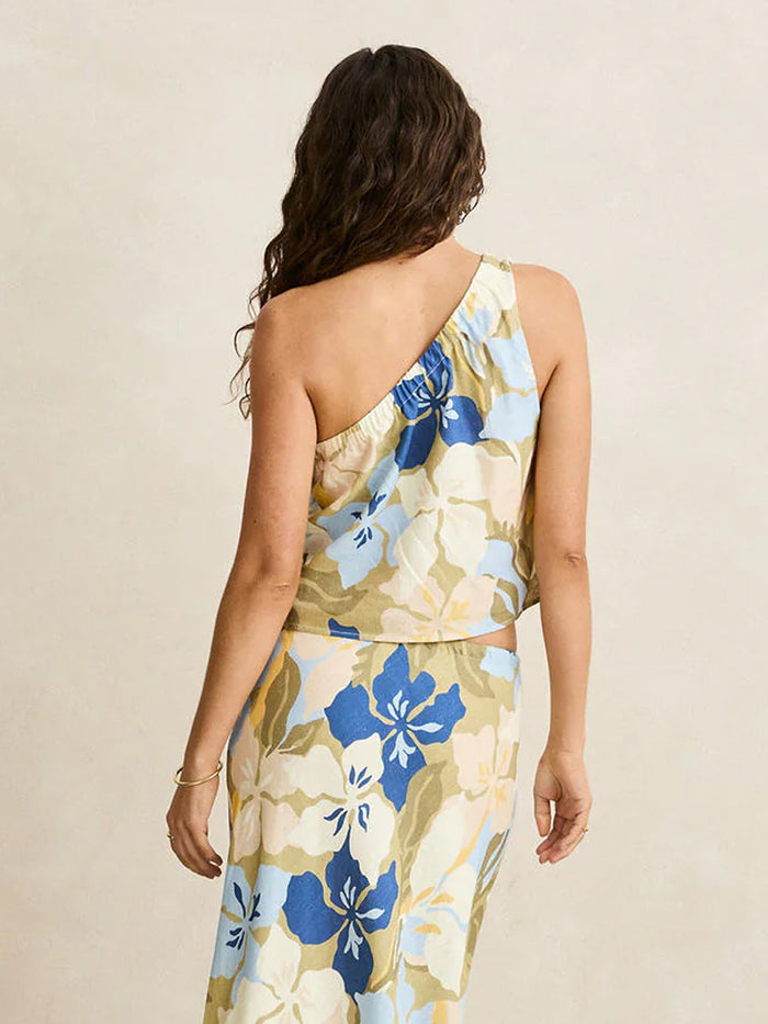 RHYTHM BIANCA FLORAL ONE SHOULDER TOP - OLIVE TANK TOPS RHYTHM