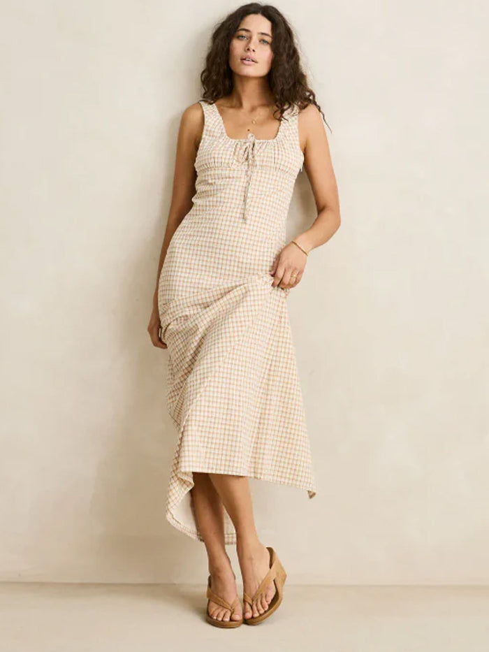 RHYTHM LONDON CHECK MAXI DRESS - NATURAL DRESSES RHYTHM