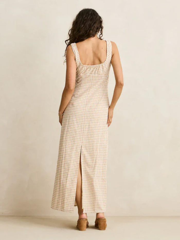 RHYTHM LONDON CHECK MAXI DRESS - NATURAL DRESSES RHYTHM