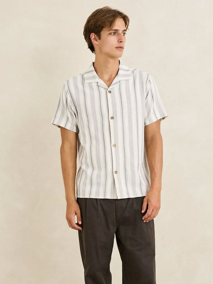RHYTHM TURKISH STRIPE SHORT-SLEEVE T-SHIRT - NATURAL SHIRTS RHYTHM