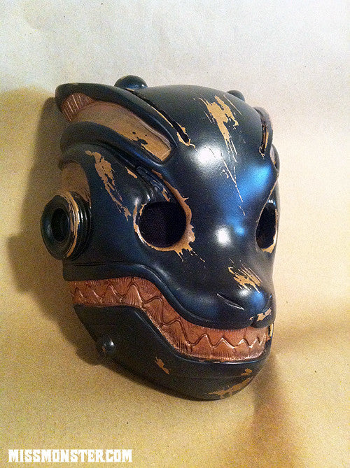 ROBO FOX BATTLE DAMAGE MASK WITH GREEN LEDs- COPPER