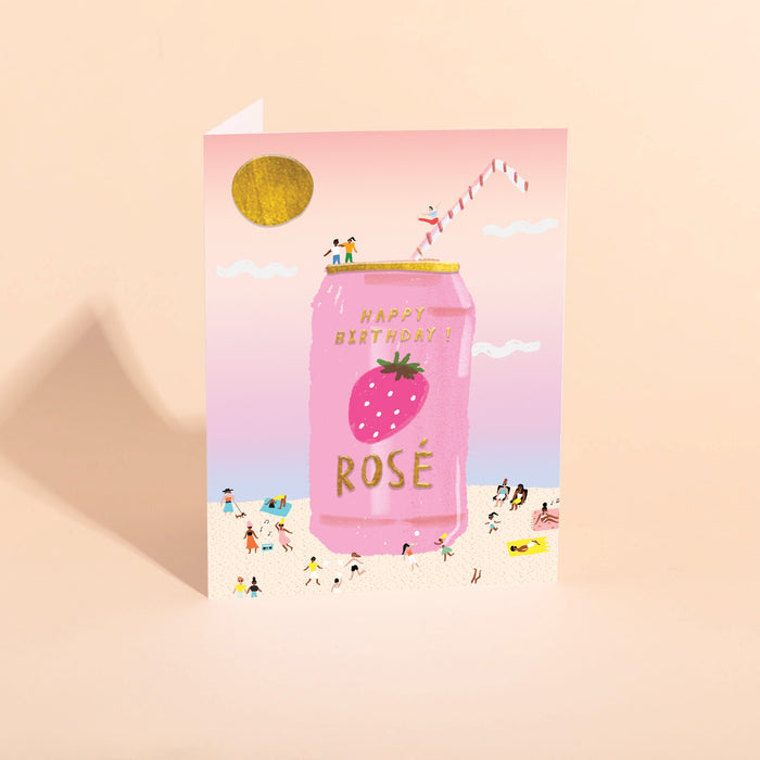 Rose On the Beach - Birthday Card