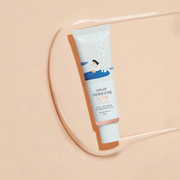 ROUND LAB Birch Juice Moisturizing Tone Up Sunscreen - apsauginis kremas nuo saulės su spalva