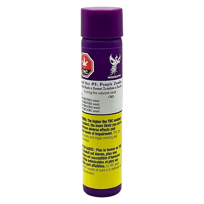 HighXotic 1.5 g Royal Ace #5: Purple Zombie PR 3 x 0.5 g Pre-Rolls