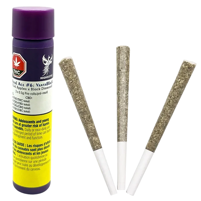 HighXotic 1.5 g Royal Ace #6: VantaBlack PR 3 x 0.5 g Pre-Rolls