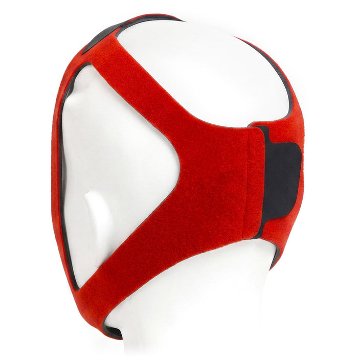 Ruby Adjustable headgear on a mannequin head with a white background