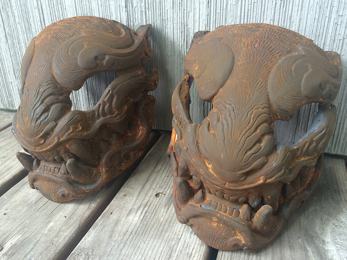 RUST PANTHER MASK- FINISHED, READY TO SHIP