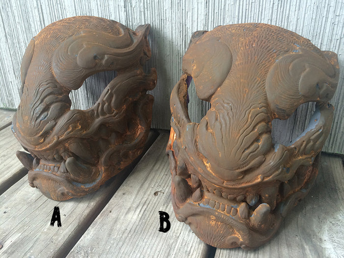 RUST PANTHER MASK- FINISHED, READY TO SHIP