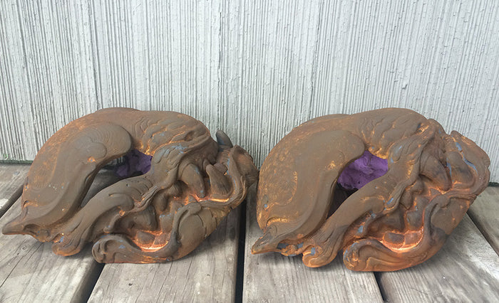 RUST PANTHER MASK- FINISHED, READY TO SHIP