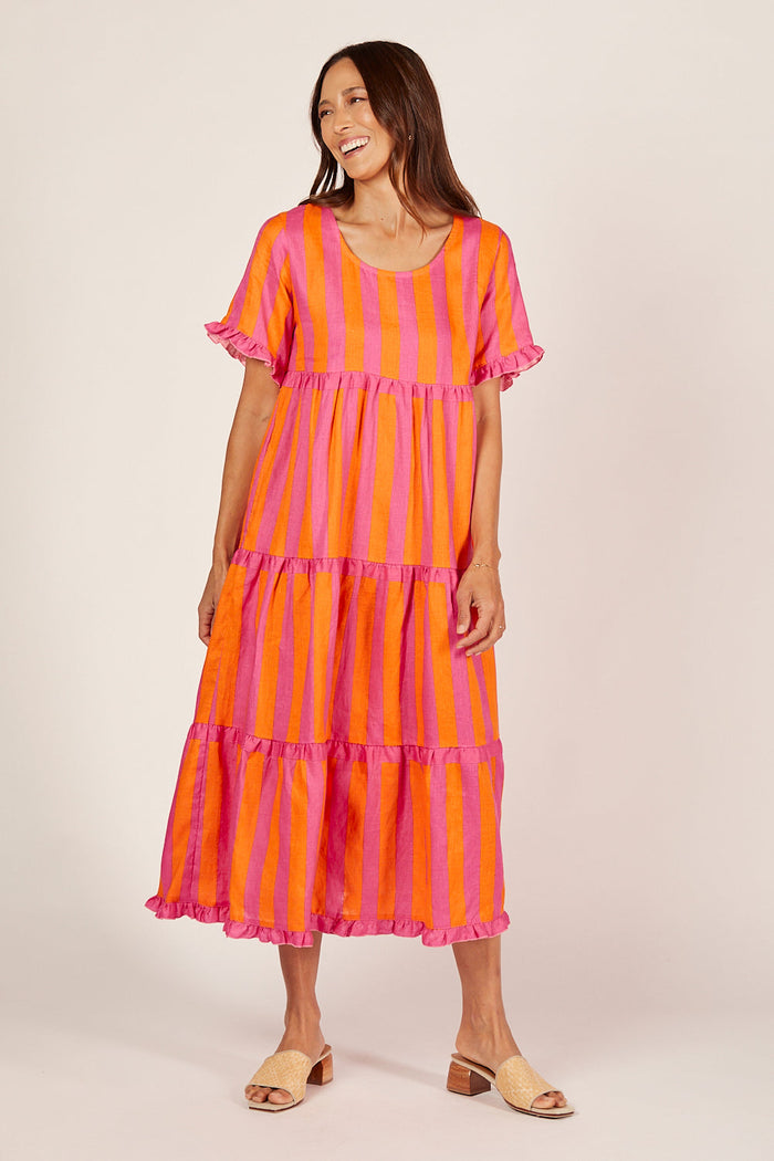 Sabre stripe maxi dress