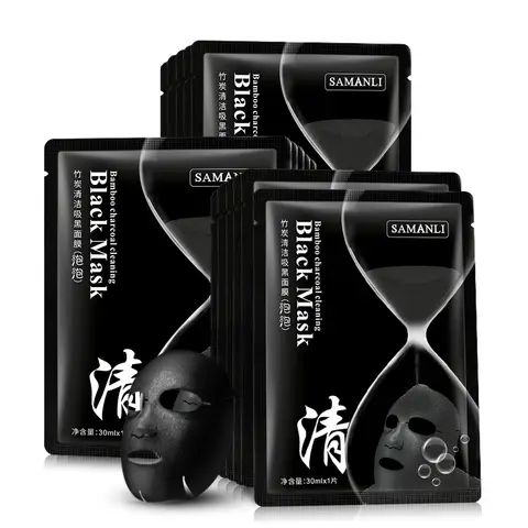 SAMANLI Bamboo Charcoal Cleansing Black Mask Samanli Bubble Mask 10 pcs - SD Cosmetics Care