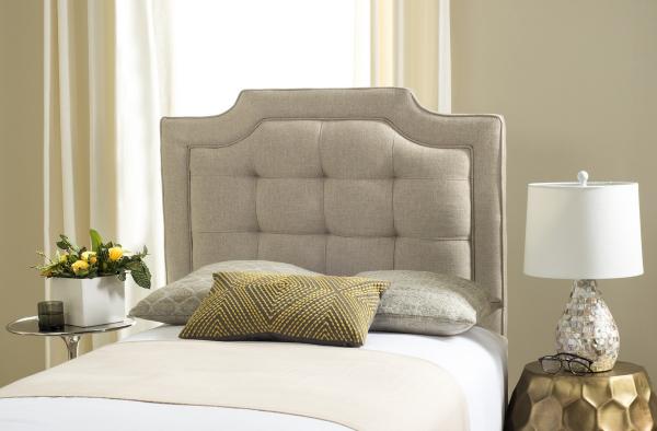 Sapphire Tufted Linen Headboard in Hemp